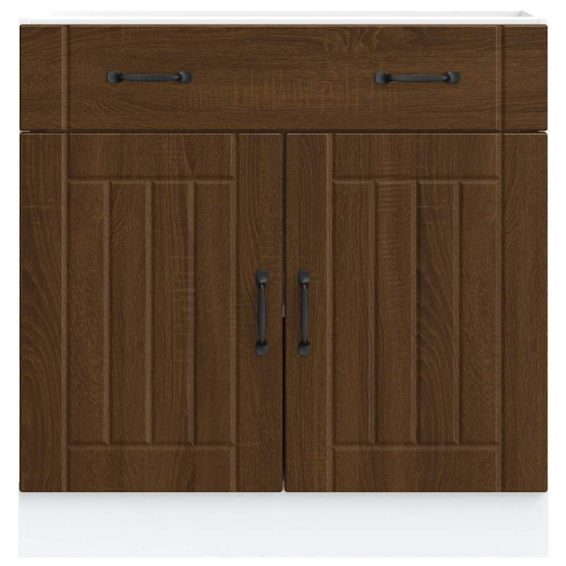 Küchen-Unterschrank Lucca Braun Eichen-Optik Holzwerkstoff