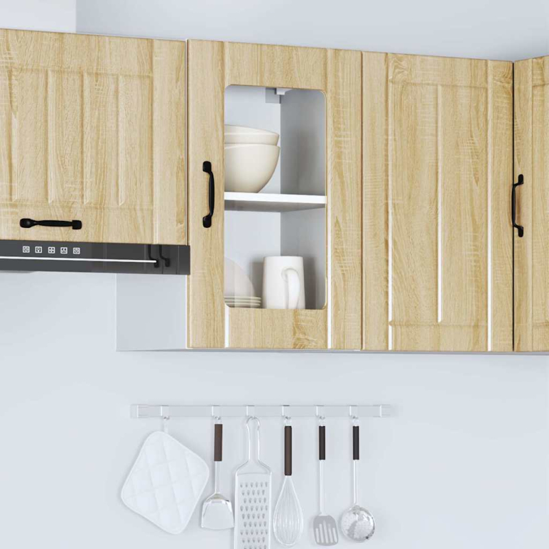 Küchen-Hängeschrank mit Glastür Lucca Sonoma-Eiche