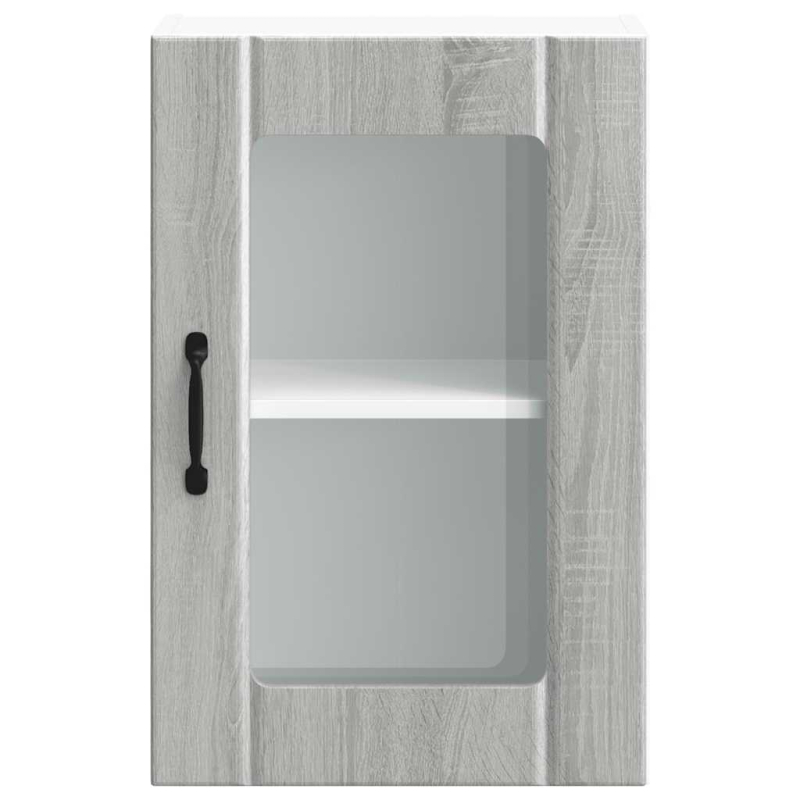 Küchen-Hängeschrank mit Glastür Lucca Grau Sonoma