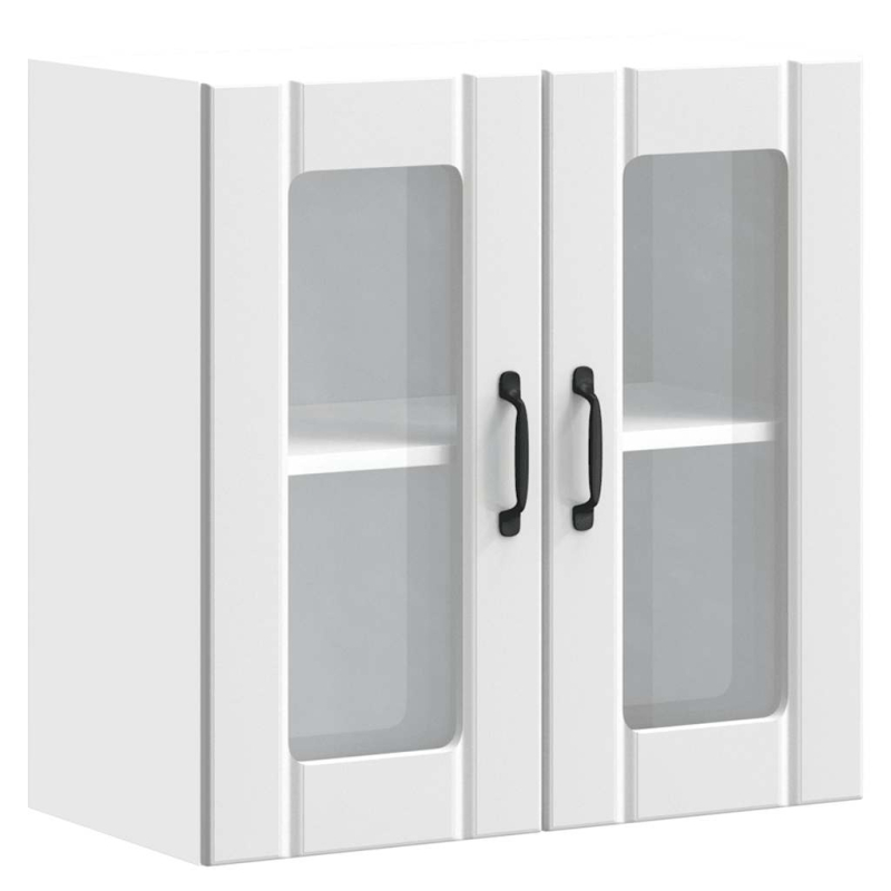 Küchen-Hängeschrank mit Glastür Lucca Weiß Holzwerkstoff