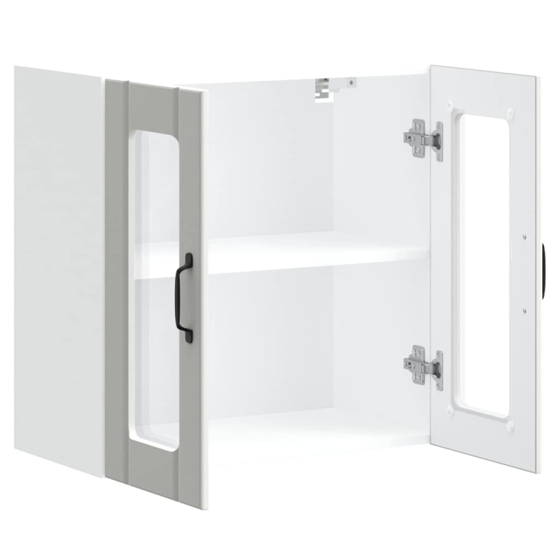 Küchen-Hängeschrank mit Glastür Lucca Weiß Holzwerkstoff