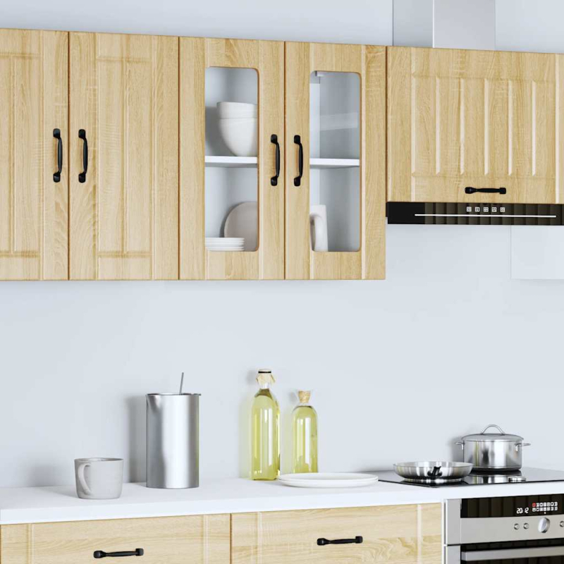 Küchen-Hängeschrank mit Glastür Lucca Sonoma-Eiche Holzwerkstoff