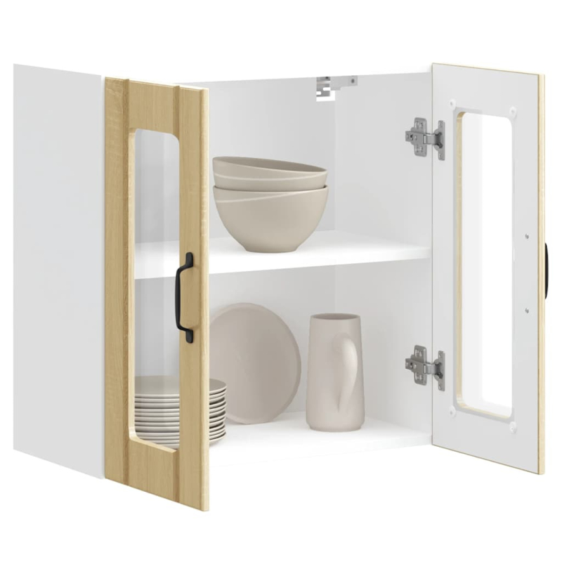 Küchen-Hängeschrank mit Glastür Lucca Sonoma-Eiche Holzwerkstoff