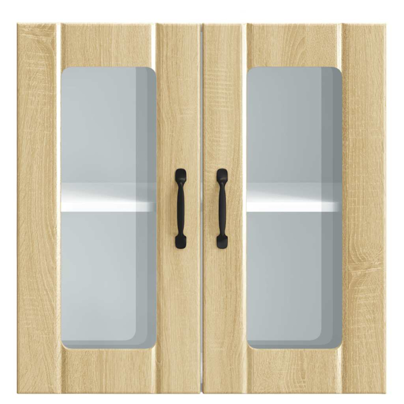 Küchen-Hängeschrank mit Glastür Lucca Sonoma-Eiche Holzwerkstoff