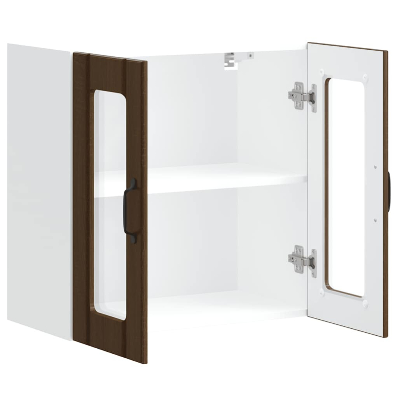 Küchen-Hängeschrank mit Glastür Lucca Braun Eichen-Optik