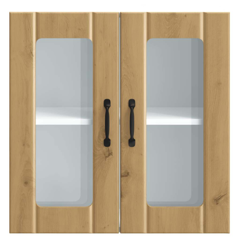 Küchen-Hängeschrank mit Glastür Lucca Artisan-Eiche Holzwerkstoff