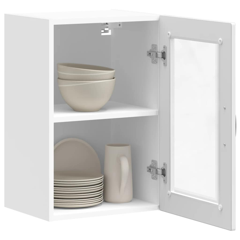 Küchen-Hängeschrank mit Glastür Porto Hochglanz-Weiß