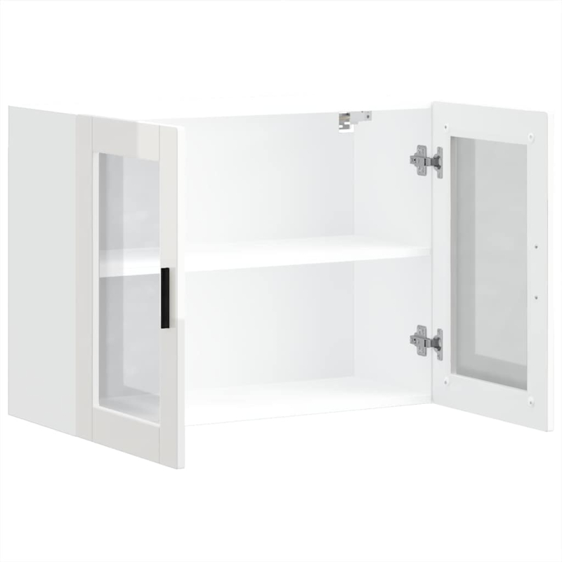 Küchen-Hängeschrank mit Glastür Porto Hochglanz-Weiß