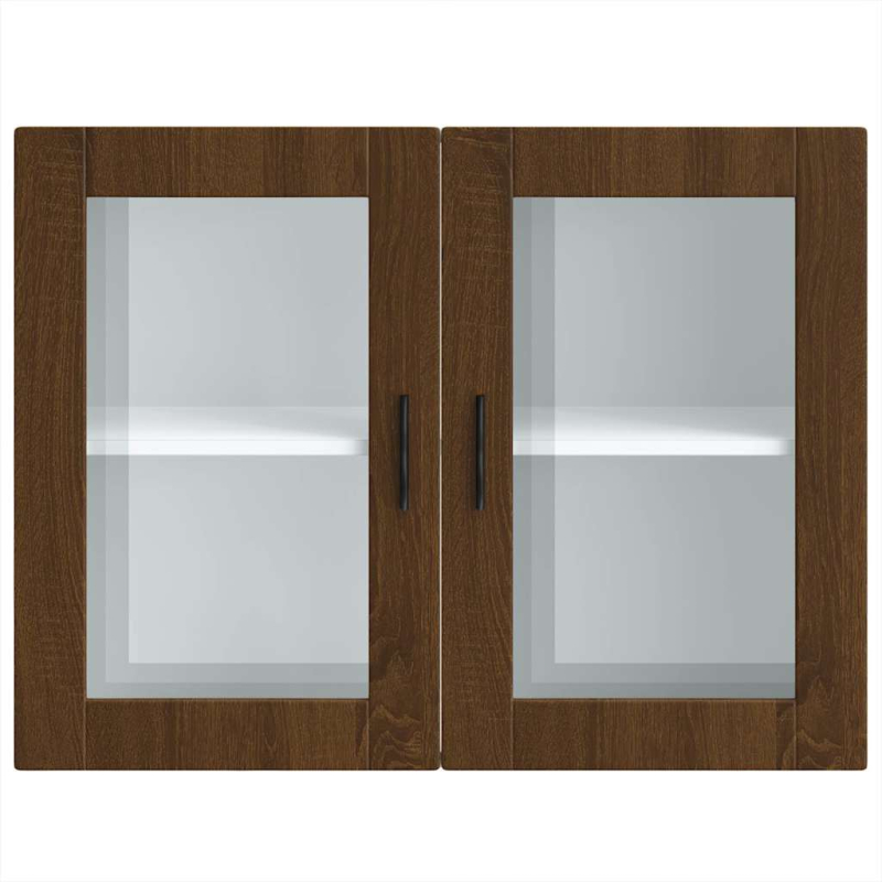 Küchen-Hängeschrank mit Glastür Porto Braun Eichen-Optik