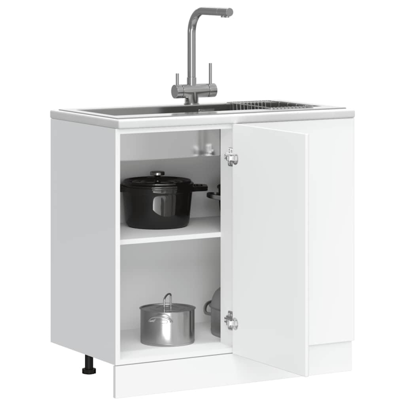 Spülenunterschrank Lucca Weiß Holzwerkstoff