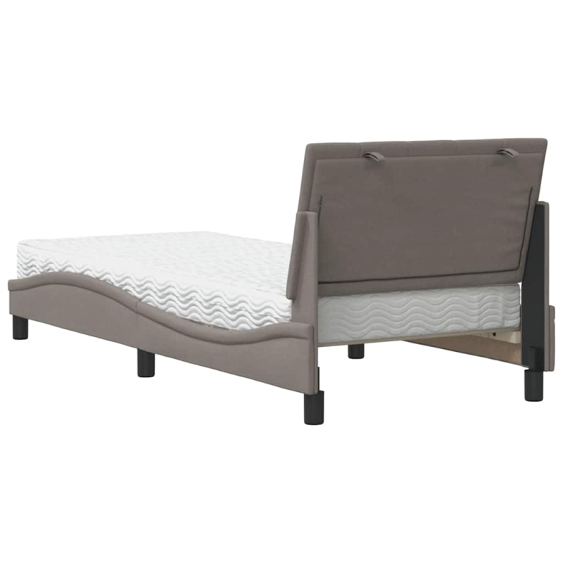 Bett mit Matratze Taupe 90x190 cm Stoff