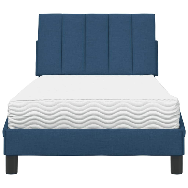 Bett mit Matratze Blau 90x190 cm Stoff
