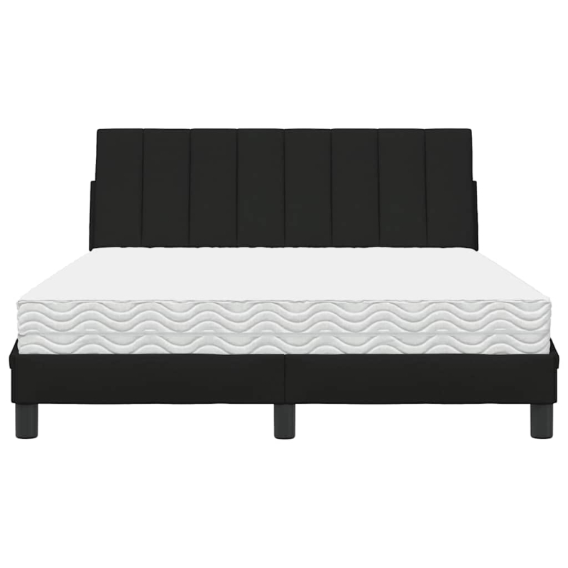 Bett mit Matratze Schwarz 120x200 cm Stoff