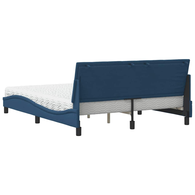 Bett mit Matratze Blau 160x200 cm Stoff