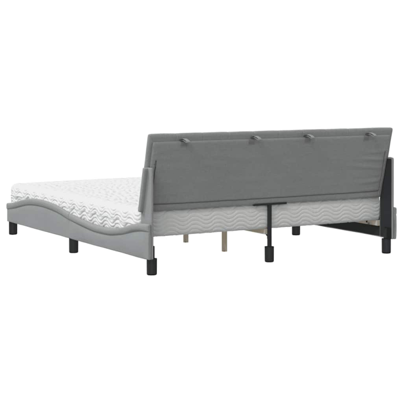 Bett mit Matratze Hellgrau 180x200 cm Stoff