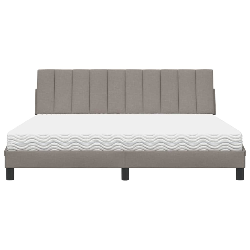 Bett mit Matratze Taupe 180x200 cm Stoff