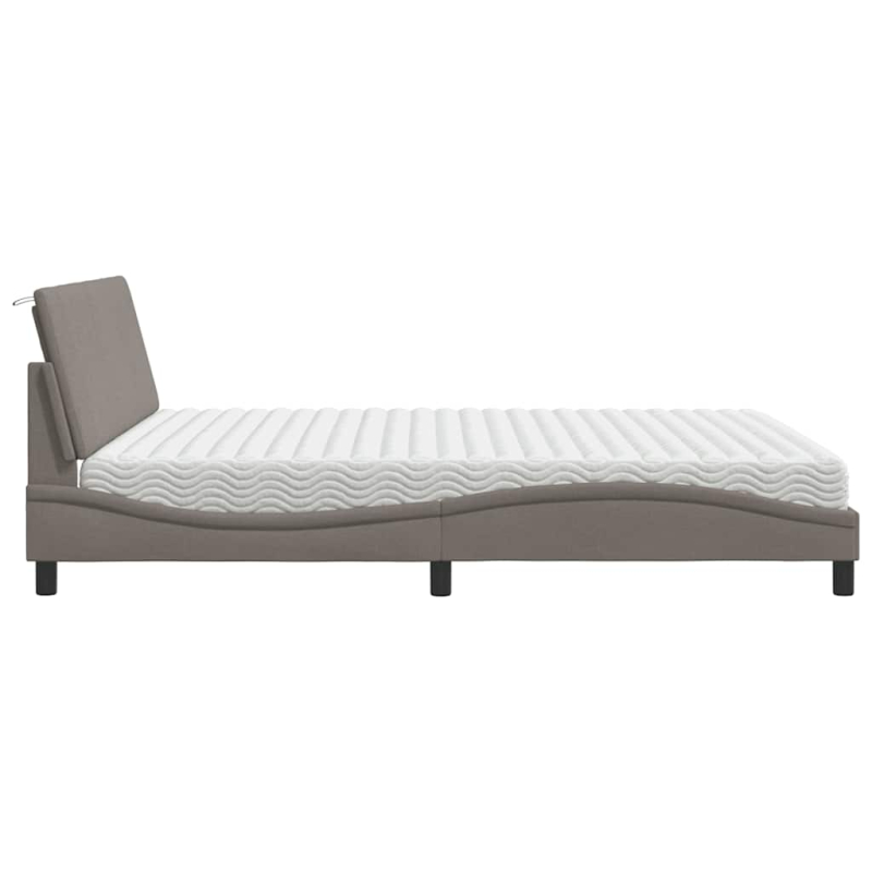 Bett mit Matratze Taupe 180x200 cm Stoff