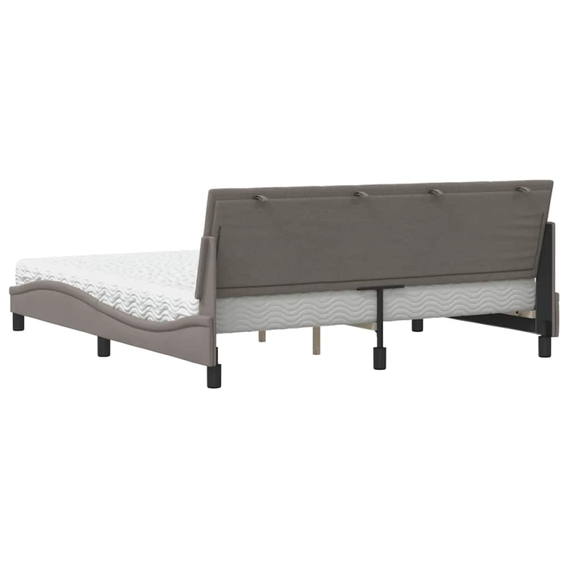 Bett mit Matratze Taupe 180x200 cm Stoff
