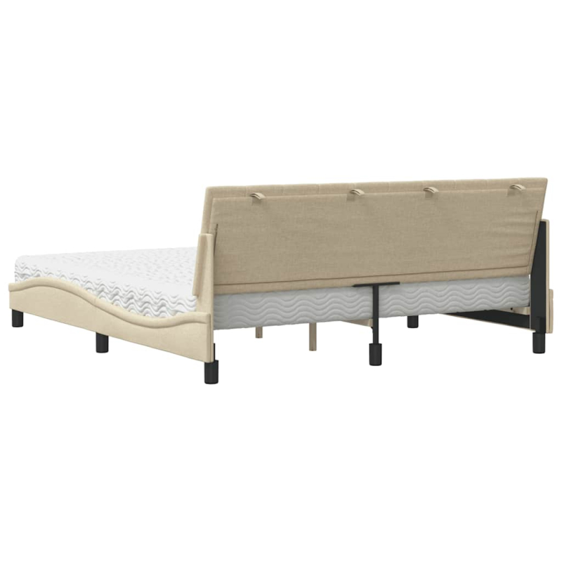 Bett mit Matratze Creme 180x200 cm Stoff