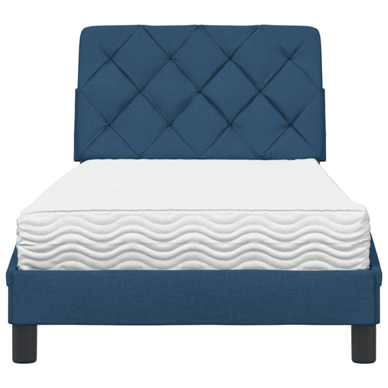Bett mit Matratze Blau 80x200 cm Stoff