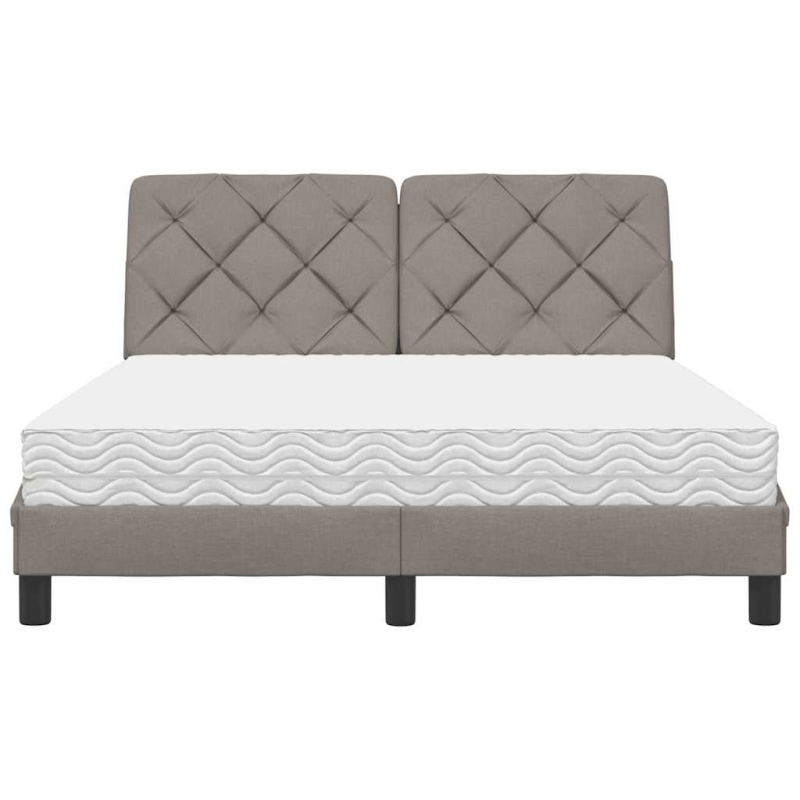 Bett mit Matratze Taupe 120x200 cm Stoff