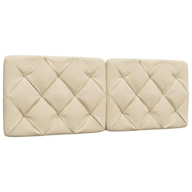 Bett mit Matratze Creme 140x190 cm Stoff