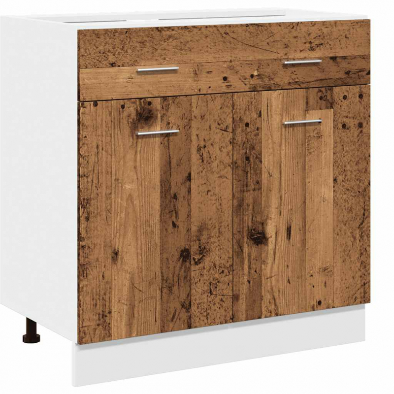 Schubunterschrank Lyon Altholz-Optik 80x46x81,5 cm Holzwerkstoff