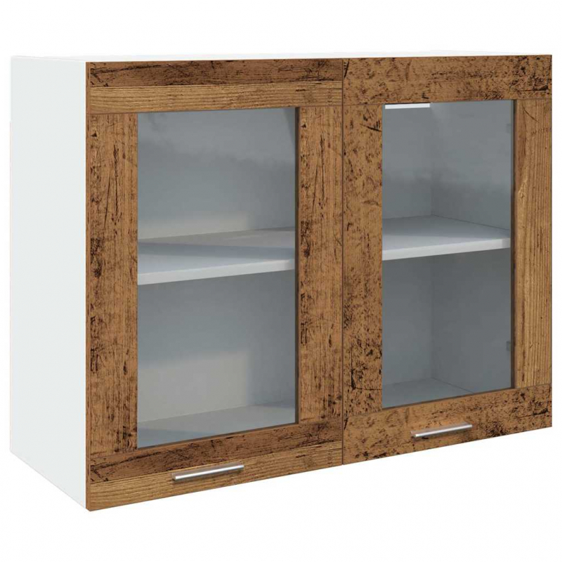 Hängeglasschrank Altholz-Optik 80x31x60 cm Holzwerkstoff