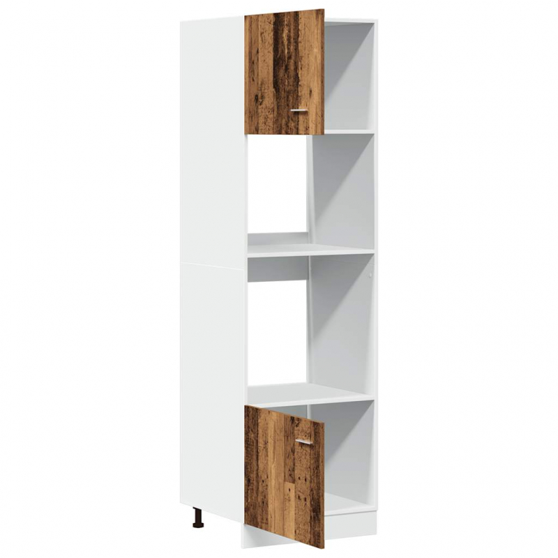 Mikrowellenschrank Altholz-Optik 60x57x207 cm Holzwerkstoff