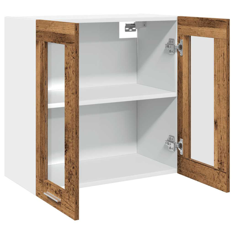 Küchen-Wandschrank mit Glastüren Altholz-Optik 60x31x60 cm