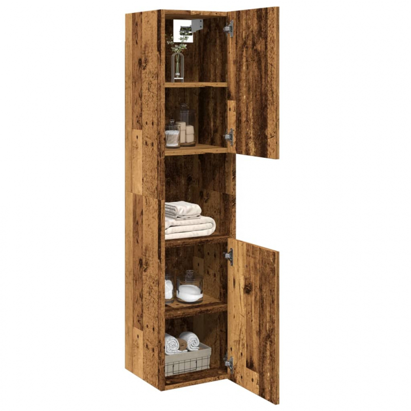 Bad-Hängeschrank Altholz-Optik 30x30x130 cm Holzwerkstoff