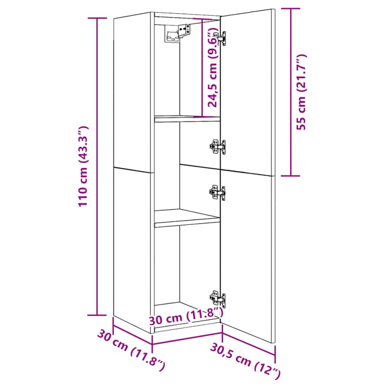 TV-Schrank Altholz-Optik 30,5x30x110 cm Holzwerkstoff