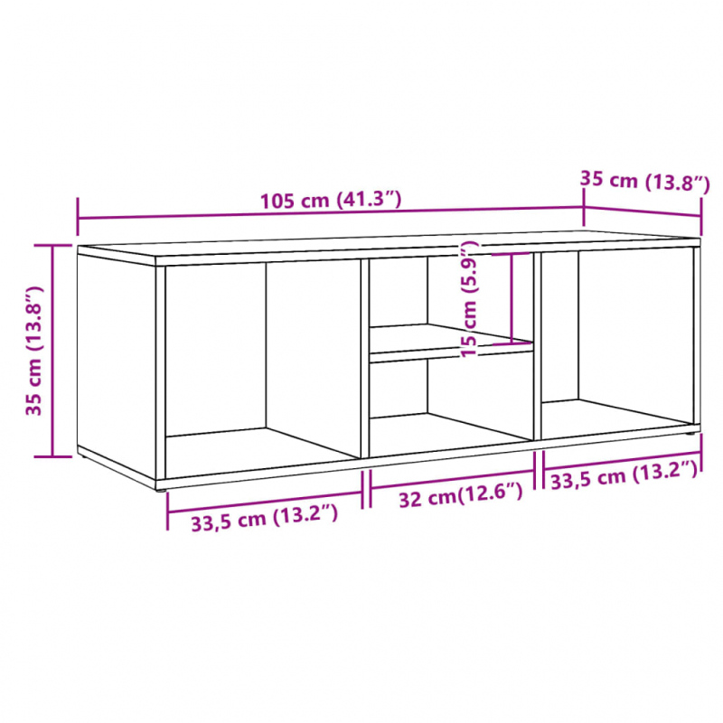 Schuhbank Altholz-Optik 105x35x35 cm Holzwerkstoff