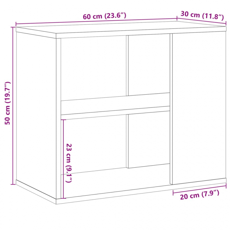 Beistellschrank Artisan-Eiche 60x30x50 cm Holzwerkstoff