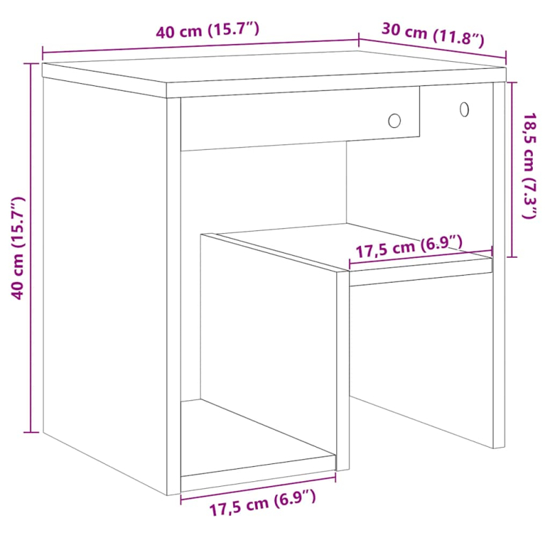 Nachttisch Altholz-Optik 40x30x40 cm Holzwerkstoff