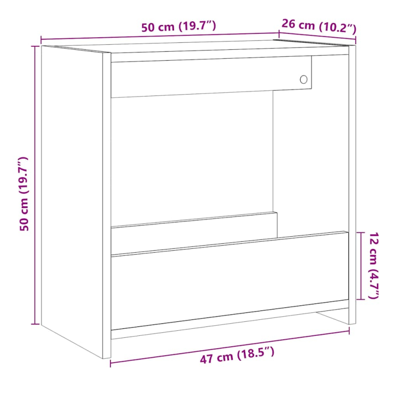 Beistelltisch Altholz-Optik 50x26x50 cm Holzwerkstoff