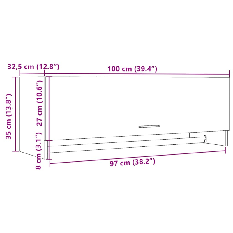 Kleiderschrank Altholz-Optik 100x32,5x35 cm Holzwerkstoff