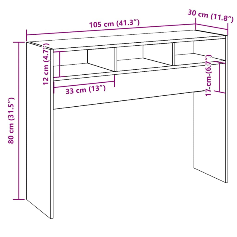 Konsolentisch Artisan-Eiche 105x30x80 cm Holzwerkstoff