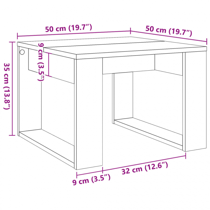 Beistelltisch Altholz-Optik 50x50x35 cm Holzwerkstoff