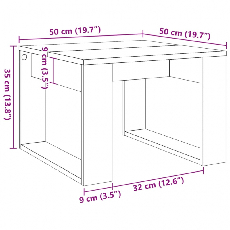 Beistelltisch Artisan-Eiche 50x50x35 cm Holzwerkstoff