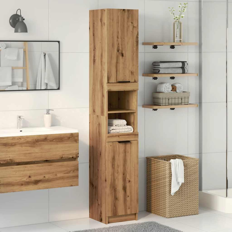 Badschrank Artisan-Eiche 32x34x188,5 cm Holzwerkstoff