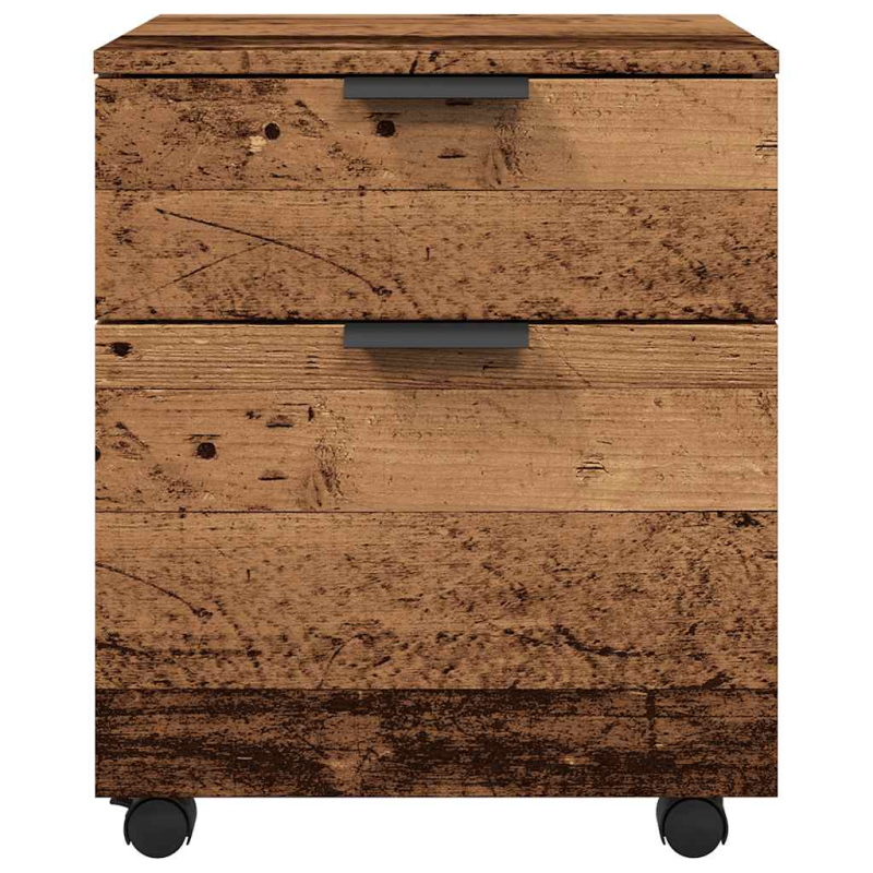 Mobiler Aktenschrank mit Rollen Altholz 45x38x54 cm