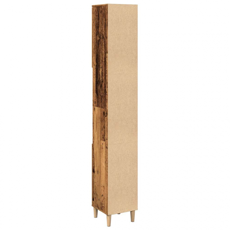 Badschrank Altholz-Optik 30x30x190 cm Holzwerkstoff