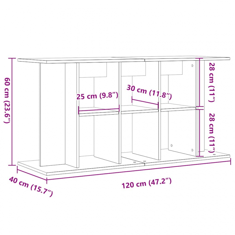 Aquariumständer Altholz-Optik 120x40x60 cm Holzwerkstoff