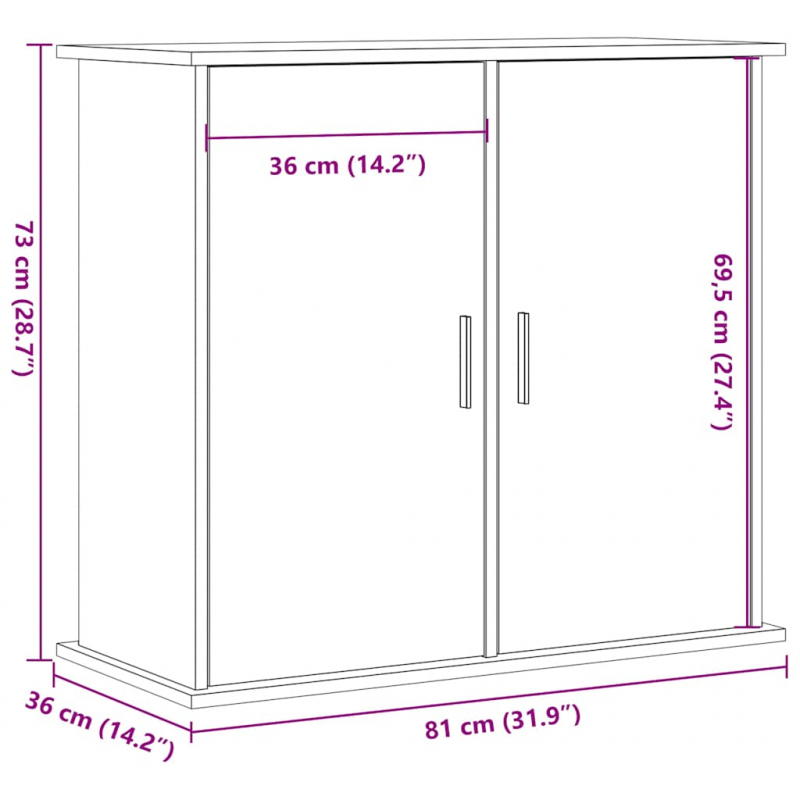 Aquariumständer Altholz-Optik 81x36x73 cm Holzwerkstoff