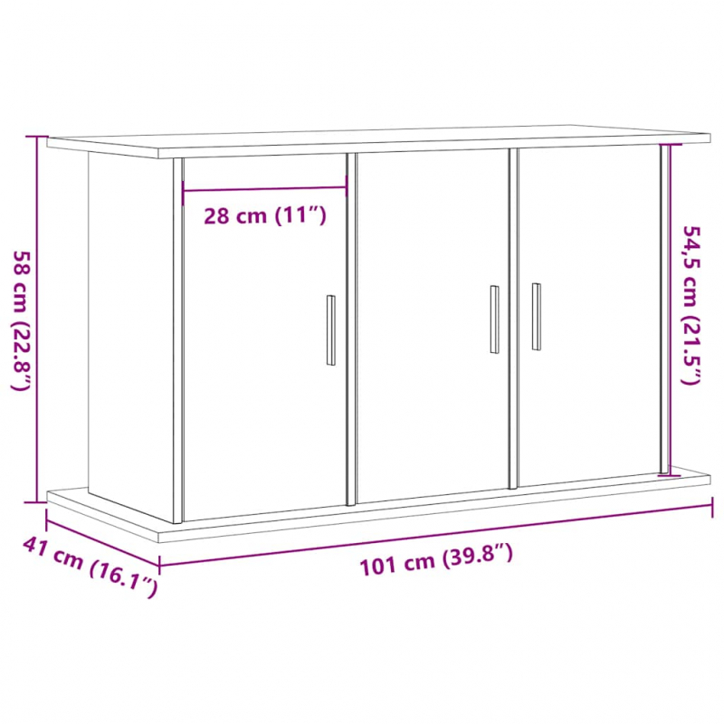 Aquariumständer Artisan-Eiche 101x41x58 cm Holzwerkstoff
