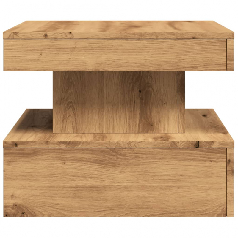 Couchtisch mit LED-Leuchten Artisan-Eiche 50x50x40 cm