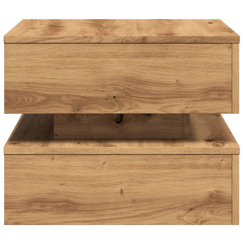 Couchtisch mit LED-Leuchten Artisan-Eiche 50x50x40 cm