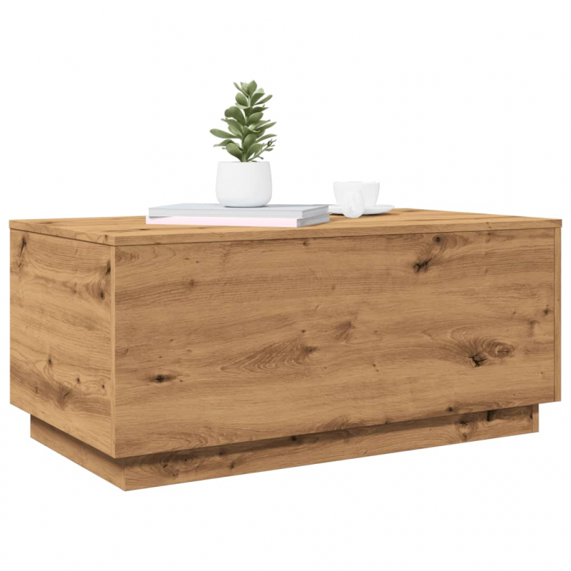 Couchtisch mit LED-Leuchten Artisan-Eiche 90x50x40 cm