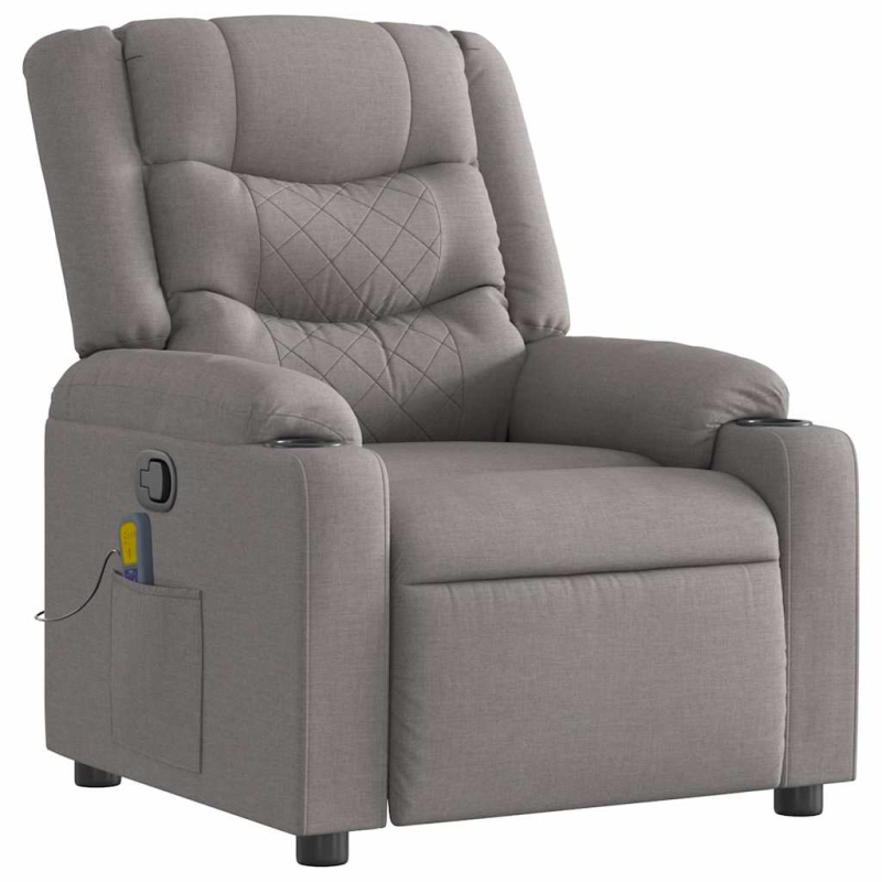 Massagesessel Taupe Stoff